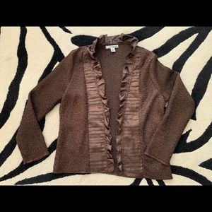 WD.NY Petite Ruffle Trim Jacket